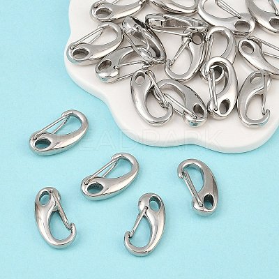 Tarnish Resistant Polished 304 Stainless Steel Keychain Clasp Findings X-STAS-R072-59A-1