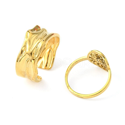 8Pcs 8 Style Flower & Leaf & Whale Tail & Snake Stainless Steel Open Cuff Ring Sets RJEW-FS0001-01-1