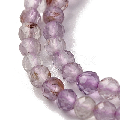 Natural Purple Phantom Quartz Purple Lodolite Quartz Beads Strands G-A235-A01-01-1