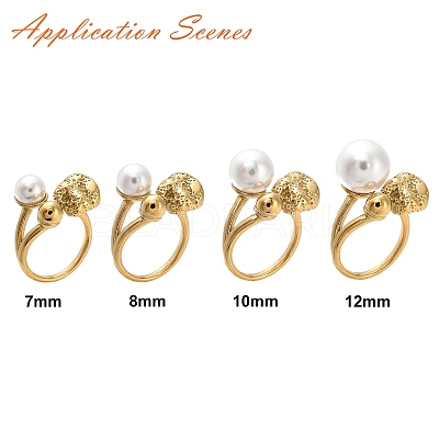 304 Stainless Steel Open Cuff Ring Findings STAS-K263-03G-1