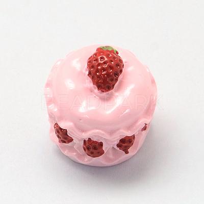 Strawberry Cake Resin Decoden Cabochons X-CRES-R183-05B-1