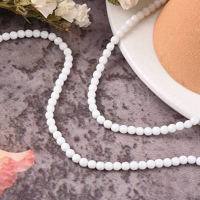 Synthetic White Agate Beads Strands G-D419-4mm-01-1