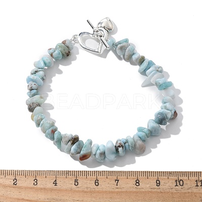 Natural Larimar Beaded Bracelets X-BJEW-JB02681-01-1