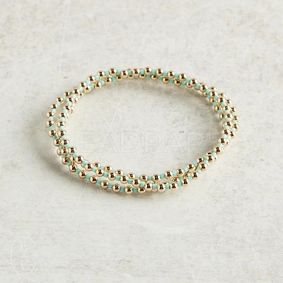 3Pcs CCB & Glass Seed Beads Stretch Bracelets Set for Women RR1664-4-1