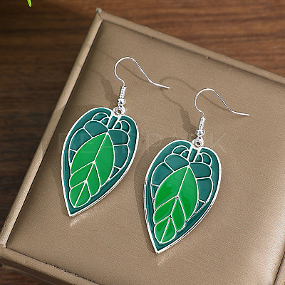 Alloy Enamel Dangle Earrings WGCF12B-02-1