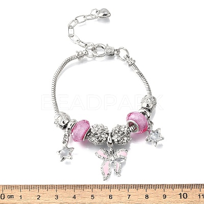 Alloy Enamel European Beads Charm Bracelets BJEW-F495-22P-1