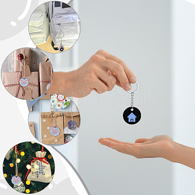 Opaque Acrylic Pendants SACR-WH0006-32B-02-1