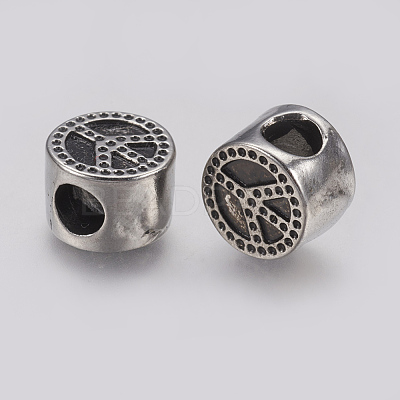 Ion Plating(IP) 304 Stainless Steel European Beads Enamel Settings STAS-J022-045AS-1