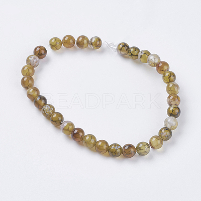 Natural Dragon Veins Agate Beads Strands G-G515-6mm-02B-1
