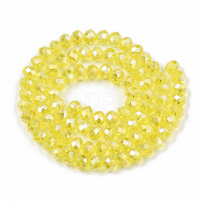 Electroplate Glass Beads Strands X-EGLA-A034-T6mm-B21-1