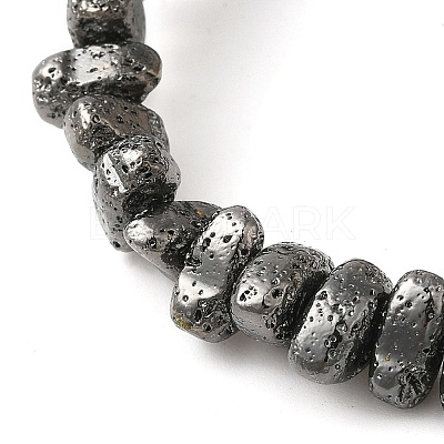 Electroplated Natural Lava Rock Beads Strands G-L606-D02-01D-1