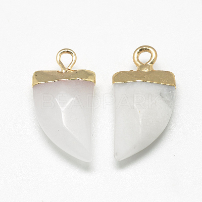 Natural White Jade Pointed Pendants G-Q966-12-1