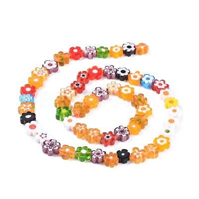 Handmade Millefiori Glass Bead Strands LAMP-J035-8mm-02-1