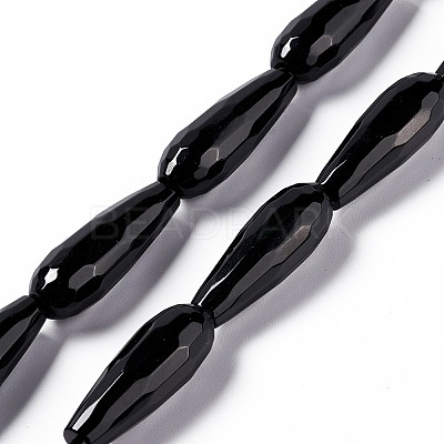 Natural Black Stone Beads Strands G-I328-04-1