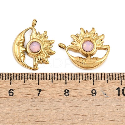 304 Stainless Steel Rhinestone Pendants STAS-Z166-24G-10-1
