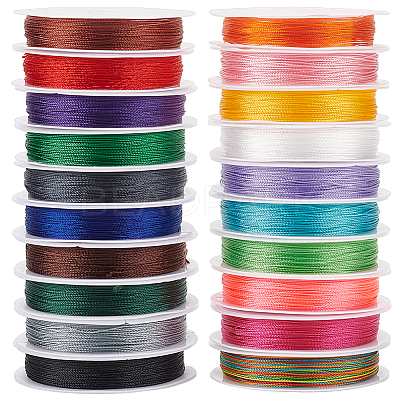 20 Rolls 20 Colors Round Polyester Cord OCOR-PH0004-83B-1
