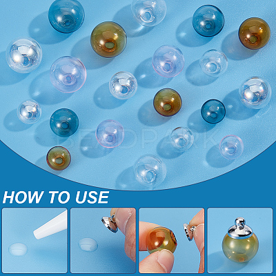 20Pcs 20 Styles Handmade Blown Glass Globe Beads GLAA-GO0001-09A-1