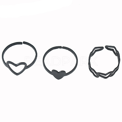 3Pcs 3 Styles Heart Iron Cuff Toe Rings Sets FS-WG0D8D1-01-1