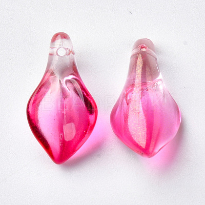 Transparent Spray Painted Glass Pendants GLAA-S054-007B-03-1