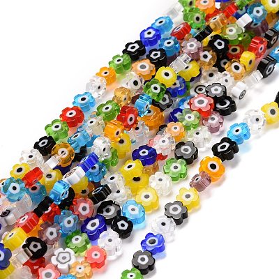 Handmade Millefiori Glass Bead Strands X-LAMP-J035-6mm-39-1