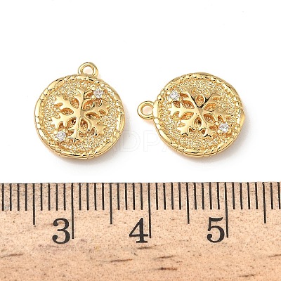Christmas Brass Micro Pave Clear Cubic Zirconia Pendants KK-A280-03D-G-1