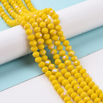 Electroplate Opaque Solid Color Glass Beads Strands EGLA-A044-P2mm-L04-1