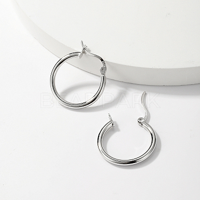Vintage S925 Silver Hoop Earrings for Women Elegant Retro Minimalist Jewelry NK6073-1