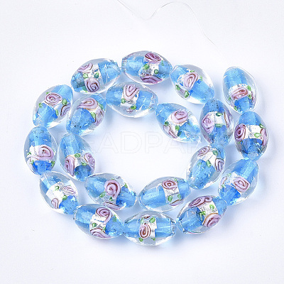 Handmade Silver Foil Glass Lampwork Beads X-LAMP-Q030-02I-1