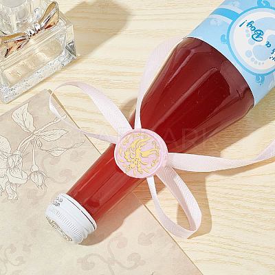 Brass Wax Seal Stamps with Wood Handle AJEW-WH0412-0152-1