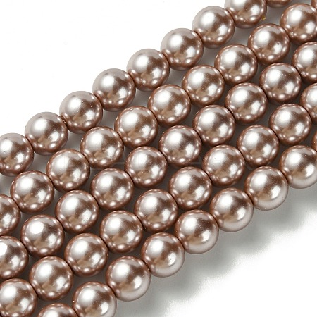 Eco-Friendly Dyed Glass Pearl Round Beads Strands HY-A008-8mm-RB046-1