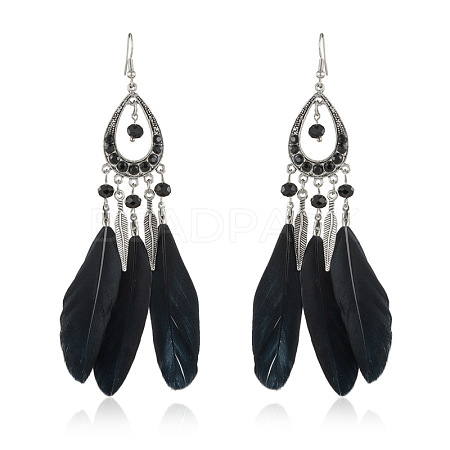 Alloy Rhinestone Teardrop Dangle Earrings FS-WGBDF6F-05-1