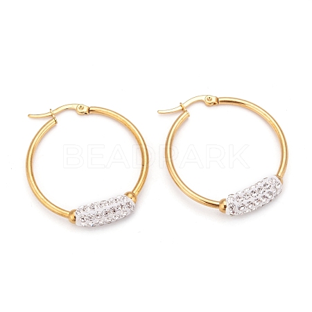 304 Stainless Steel Hoop Earrings EJEW-O096-12B-G-1