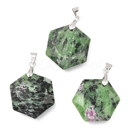 Faceted Natural Ruby in Zoisite Pendants G-F340-03K-1