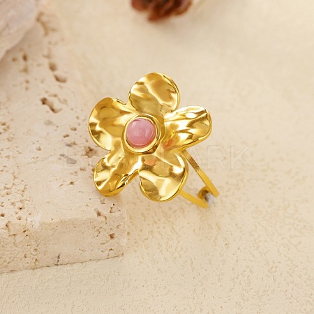 304 Stainless Steel with Resin Cuff Open Rings RJEW-Z132-03G-1