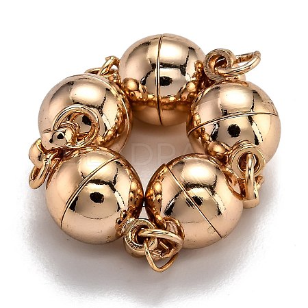 Rack Plating Brass Magnetic Clasps with Loops X-KK-F801-03B-LG-1