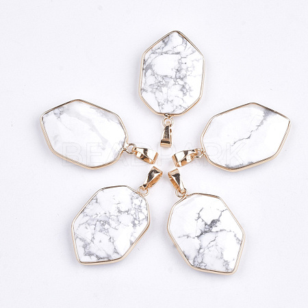Natural Howlite Pendants G-S344-12E-1