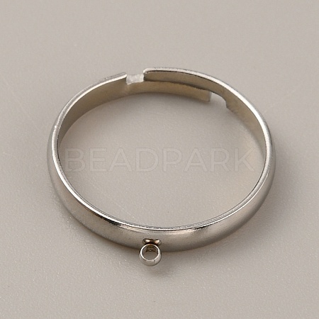 Adjustable 304 Stainless Steel Finger Ring Settings STAS-WH0033-11A-P-1