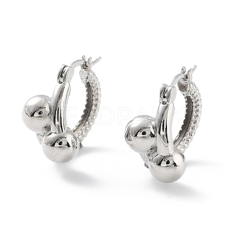 Round Rack Plating Brass Hoop Earrings for Women KK-Z038-04P-1