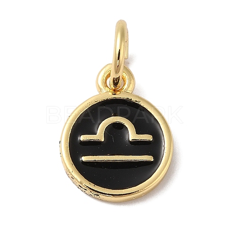 Real 18K Gold Plated Brass Enamel Charms KK-L216-001G-K01-1