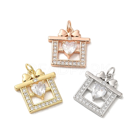 Brass Cubic Zirconia Pendants KK-K349-22-1