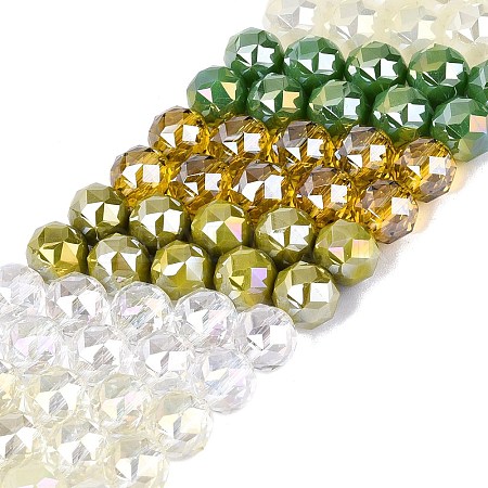Electroplate Imitation Jade & Opaque & Transparent Glass Beads Strands EGLA-Q135-8MM-A15-1