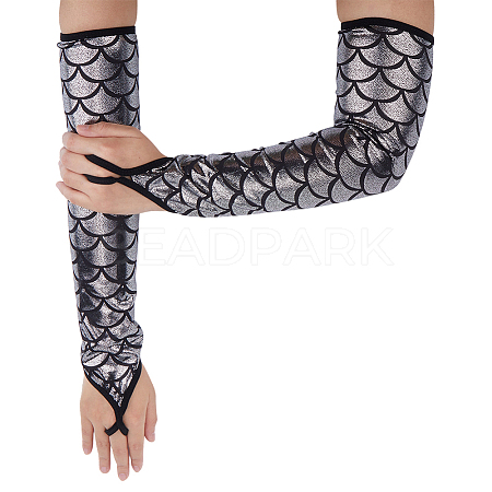 Polyester Fish Scale Gloves AJEW-WH20006-222C-1