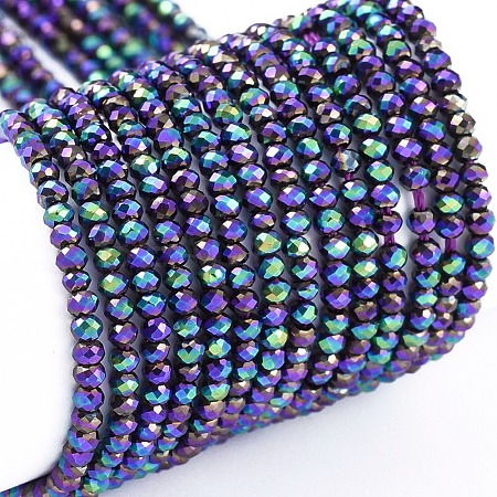 Electroplate Glass Beads Strands EGLA-F149-FP-06-1