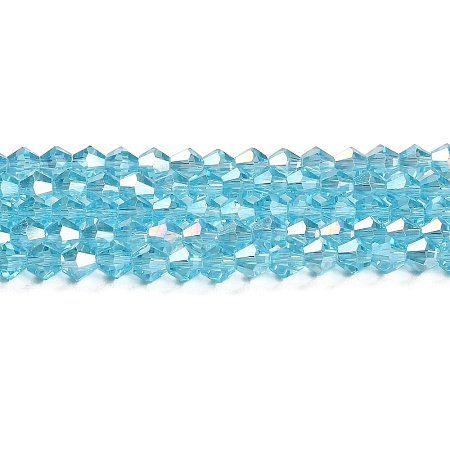 Transparent Electroplate Glass Beads Strands EGLA-A039-T4mm-B20-1
