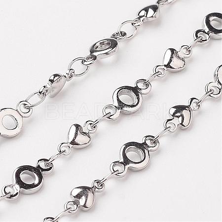 304 Stainless Steel Heart Chains CHS-K001-55-1