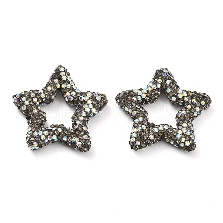 Star Shape Polymer Clay Rhinestone Beads CLAY-NH0001-06A-1