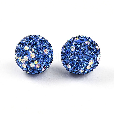 Polymer Clay Pave Rhinestone Beads RB-T018-01B-1