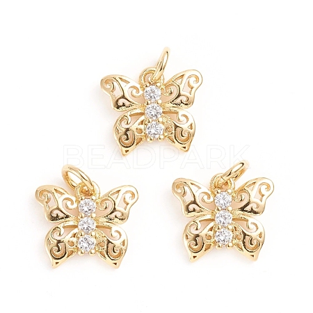 Brass Micro Pave Cubic Zirconia Pendants ZIRC-E164-18A-G-1