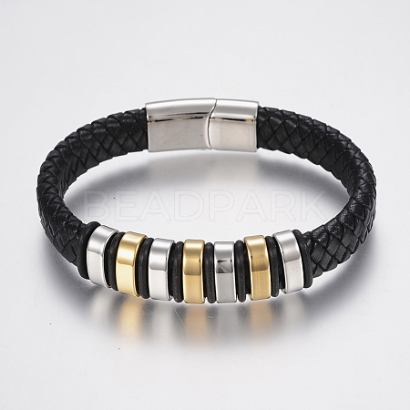 Braided Leather Cord Bracelets X-BJEW-H560-69-1