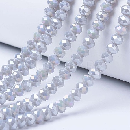 Electroplate Glass Beads Strands X-EGLA-A034-P8mm-B11-1